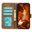 For Sony Xperia 10 VII Case Strong Magnetic Leather Wallet Phone Cover with Striped Texture - Brown - 2