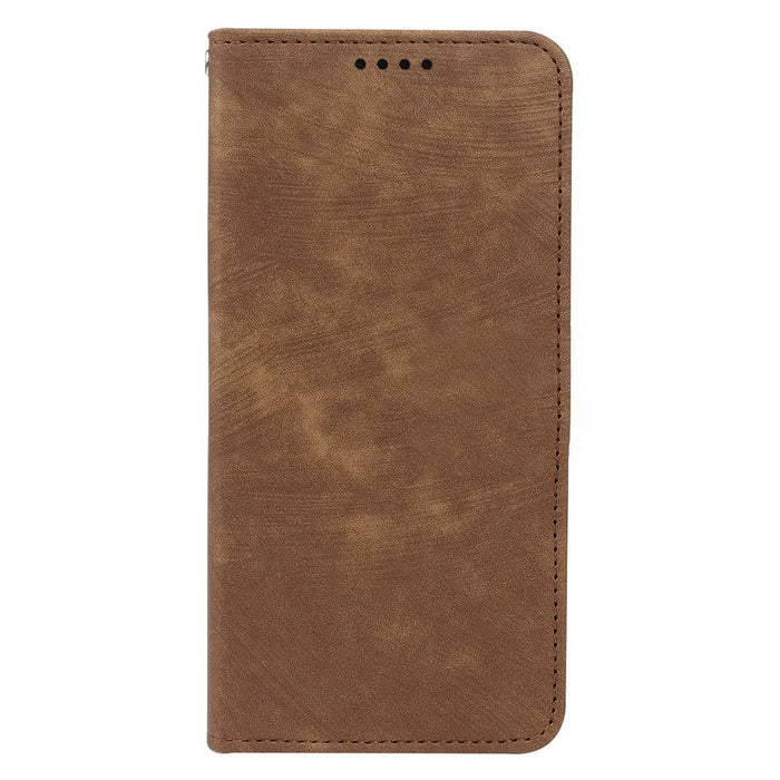 For Sony Xperia 10 VII Case Strong Magnetic Leather Wallet Phone Cover with Striped Texture - Brown - 4