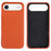For iPhone Air Case Compatible with MagSafe Litchi Texture Genuine Cow Leather + PC Phone Cover - Orange - 1