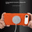 For iPhone Air Case Compatible with MagSafe Litchi Texture Genuine Cow Leather + PC Phone Cover - Orange - 3