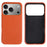 For iPhone 18 Pro / 17 Pro Case Compatible with MagSafe Litchi Texture Genuine Cow Leather + PC Phone Cover - Orange - 1