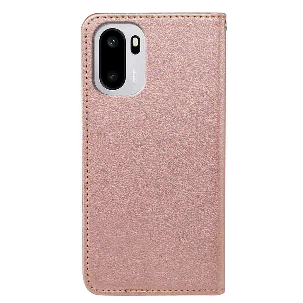 For OnePlus 15R 5G / Ace 6T 5G / Ace 6 5G Case Wallet RFID Blocking Leather Phone Cover Strong Magnetic Closure - Rose Gold - 5