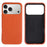 For iPhone 18 Pro Max / 17 Pro Max Case Compatible with MagSafe Litchi Texture Genuine Cow Leather + PC Phone Cover - Orange - 1