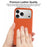 For iPhone 18 Pro Max / 17 Pro Max Case Compatible with MagSafe Litchi Texture Genuine Cow Leather + PC Phone Cover - Orange - 3