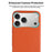 For iPhone 18 Pro Max / 17 Pro Max Case Compatible with MagSafe Litchi Texture Genuine Cow Leather + PC Phone Cover - Orange - 5