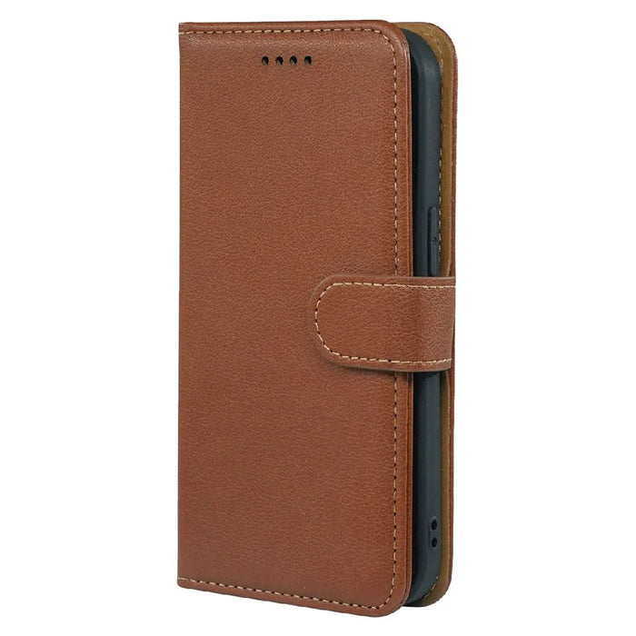 For Sony Xperia 10 VII Case RFID Blocking Wallet Litchi Texture Leather Phone Cover Magnetic Clasp - Brown - 6