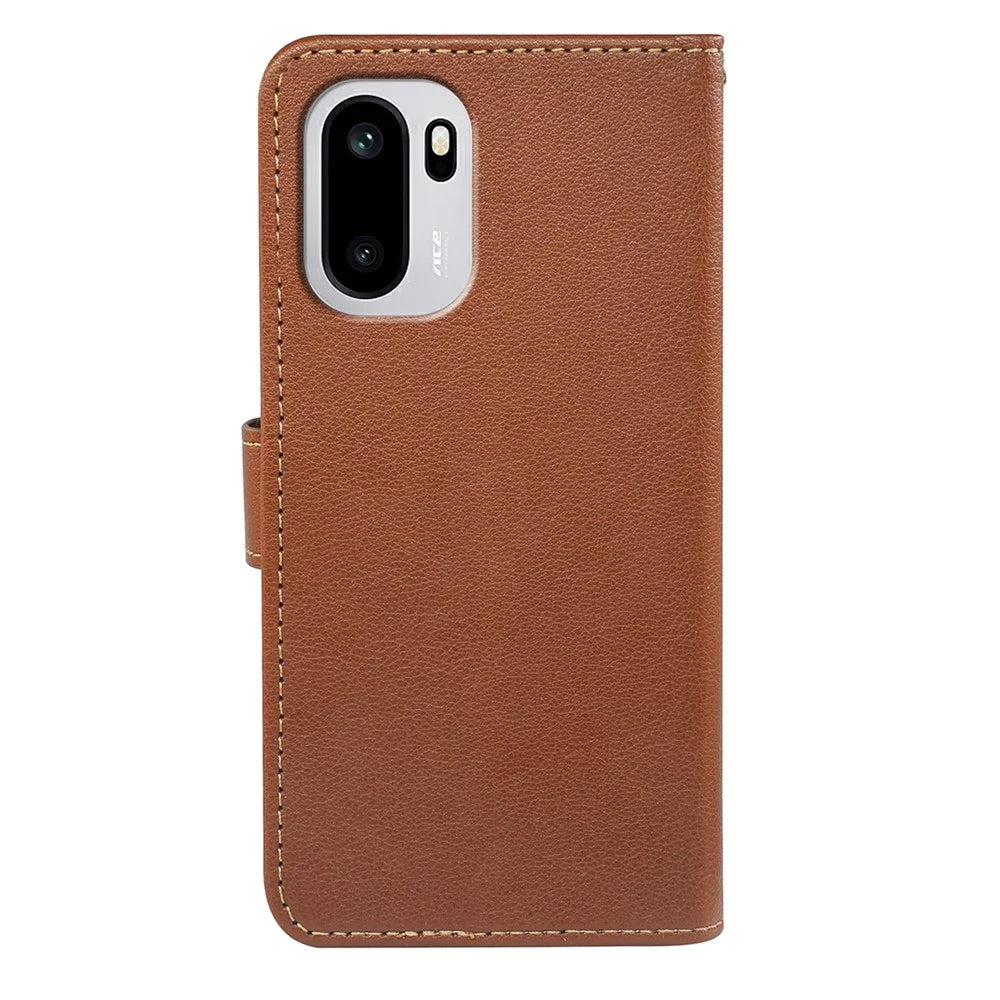 For OnePlus 15R 5G / Ace 6T 5G / Ace 6 5G Case RFID Blocking Wallet Litchi Texture Leather Phone Cover Magnetic Clasp - Brown - 7