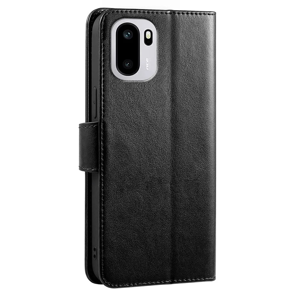 For OnePlus 15R 5G / Ace 6T 5G / Ace 6 5G Case Stand Card Holder Wallet Leather Phone Cover - Black - 6