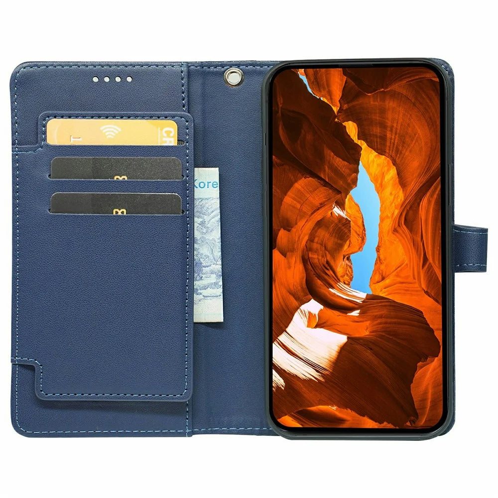 For Sony Xperia 10 VII Case with 9 Card Slots PU Leather Stand Phone Cover - Blue - 2