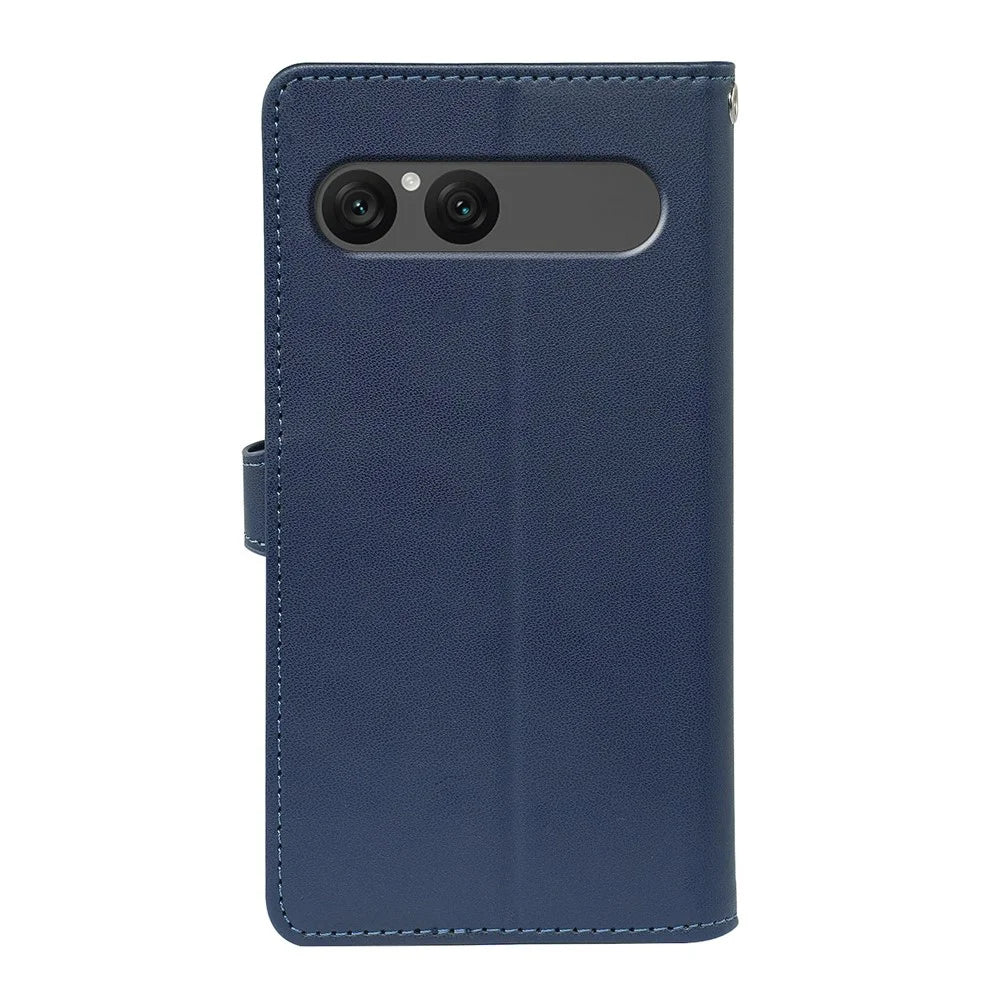For Sony Xperia 10 VII Case with 9 Card Slots PU Leather Stand Phone Cover - Blue - 6