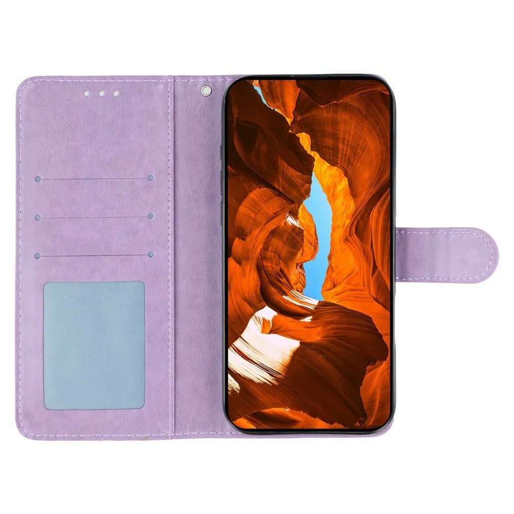 For OnePlus 15R 5G / Ace 6T 5G / Ace 6 5G Case Wallet Stand Imprinted Rose Butterfly PU Leather Phone Cover - Purple - 2