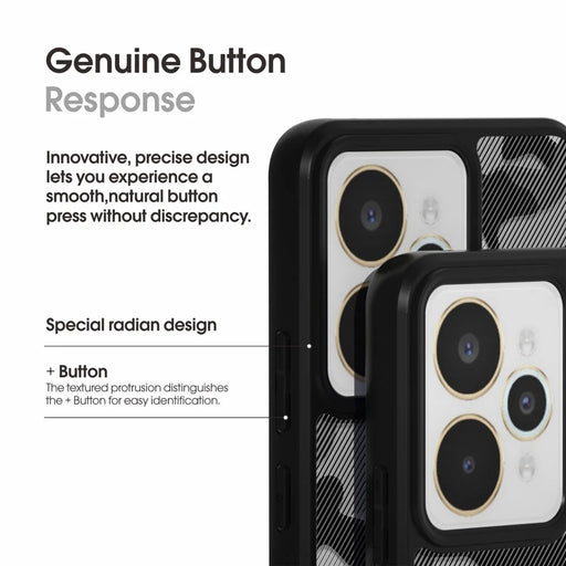 IBMRS For Realme 15 5G Case Soft TPU Frame Hard PC Back Anti-Fall Phone Cover - Transparent Black - 2