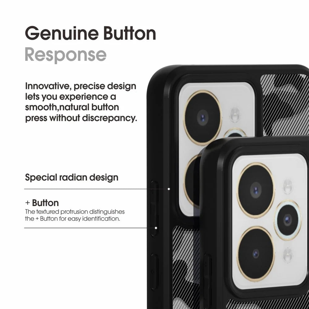 IBMRS For Realme 15 Pro 5G Case Soft TPU Frame Hard PC Back Anti-Fall Phone Cover - Transparent Black - 2