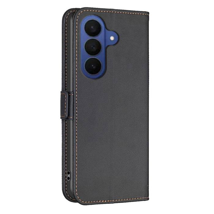 BINFEN COLOR For Samsung Galaxy A37 5G Case  BF31  PU Leather Flip Folio Phone Wallet Cover - Black - 3