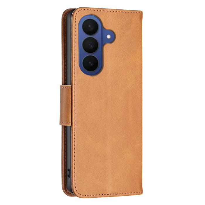 For Samsung Galaxy S26+ Case Shockproof PU Leather Cover with Wallet Card Slots - Yellow - 3