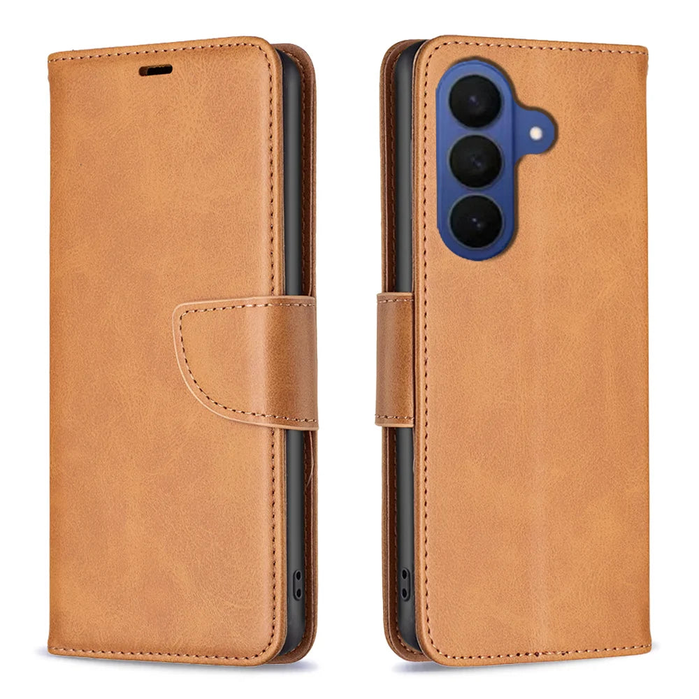 For Samsung Galaxy A37 5G Case Shockproof PU Leather Cover with Wallet Card Slots - Yellow - 1