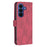 BINFEN COLOR For Samsung Galaxy A57 5G Phone Case  Wallet Stand Geometry Imprinted Leather Cover - Red - 3