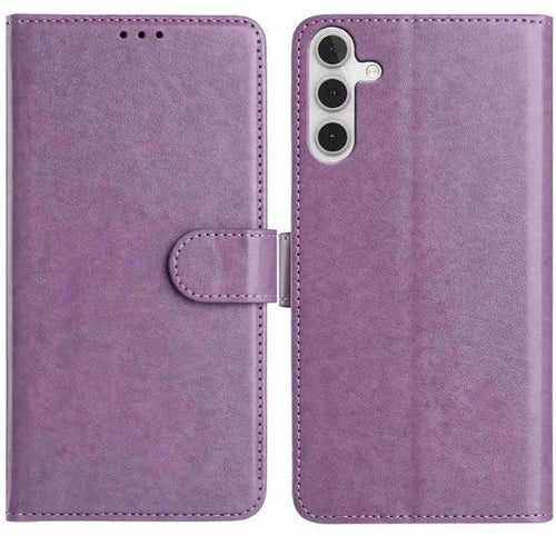 For Samsung Galaxy A37 5G Wallet Phone Case Stand PU Leather Folio Flip Cover with 8 Card Slot - Purple - 1