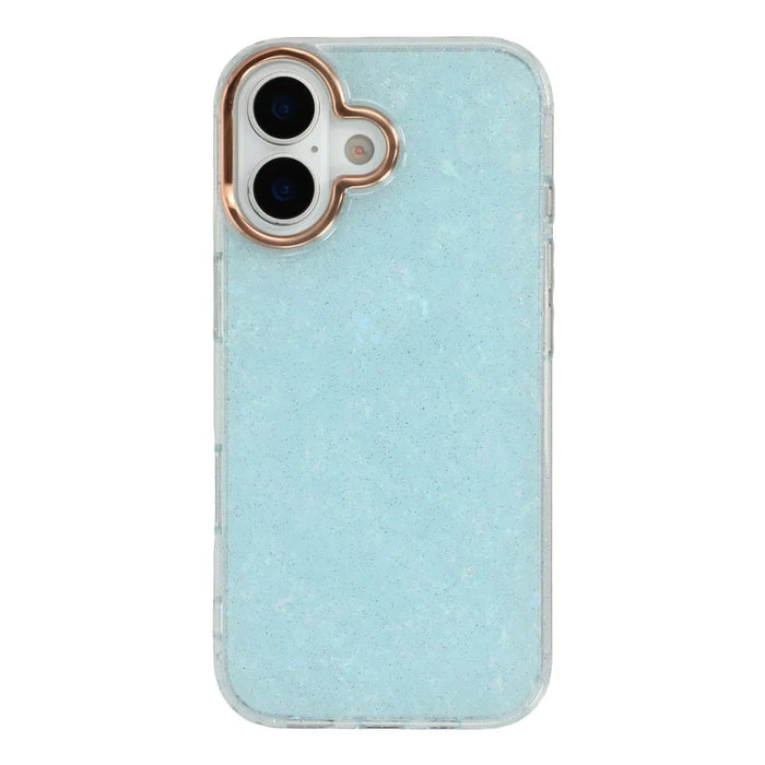 For iPhone 17 Case IMD Shell Pattern PC + TPU Phone Cover - Transparent Blue - 3