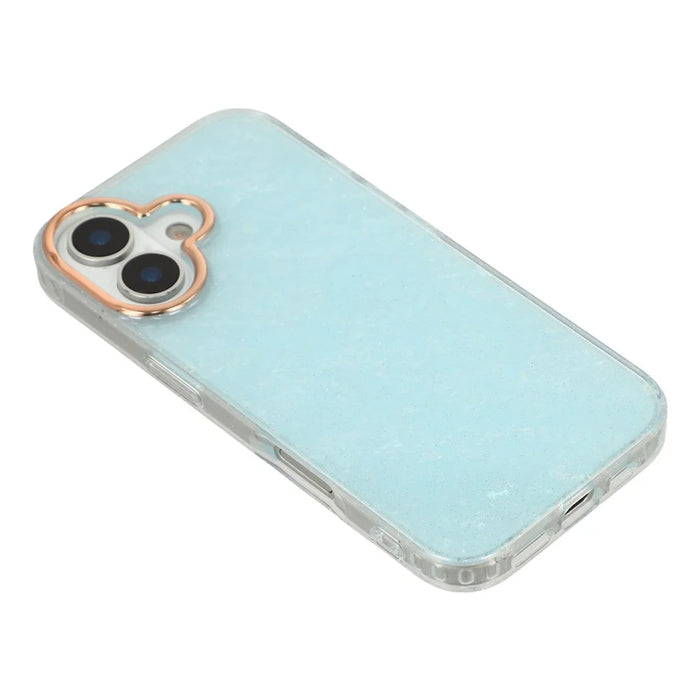 For iPhone 17 Case IMD Shell Pattern PC + TPU Phone Cover - Transparent Blue - 4