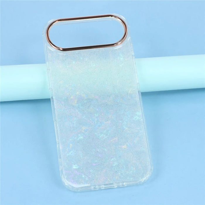 For iPhone Air Case IMD Shell Pattern PC + TPU Phone Cover - Transparent White - 6