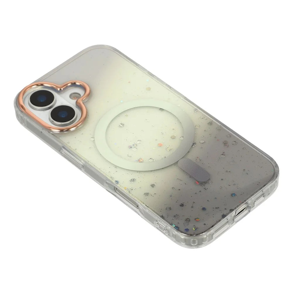 For iPhone 17 Case Compatible with MagSafe IMD Bling Glitter PC + TPU Back Cover - Black - 4