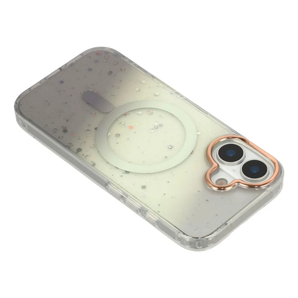 For iPhone 17 Case Compatible with MagSafe IMD Bling Glitter PC + TPU Back Cover - Black - 5