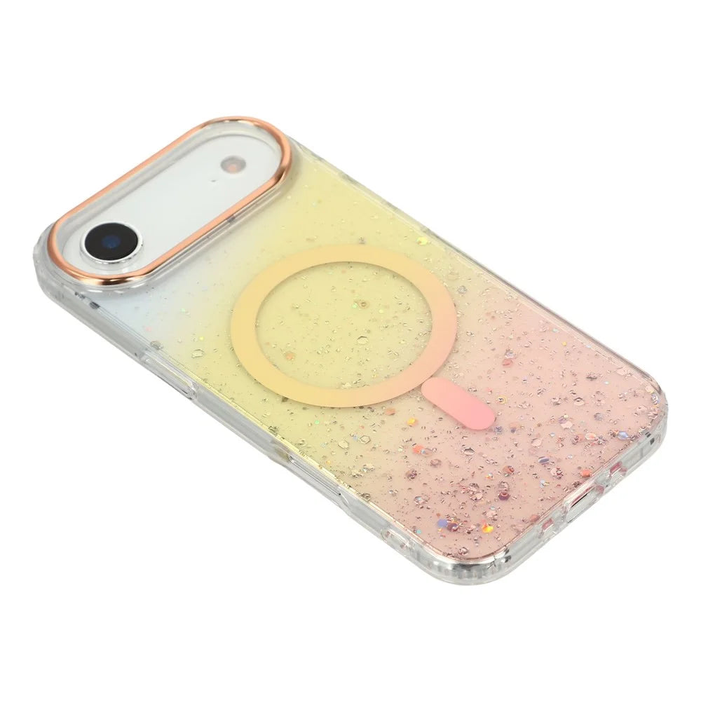 For iPhone Air Case Compatible with MagSafe IMD Bling Glitter PC + TPU Back Cover - Gold - 4