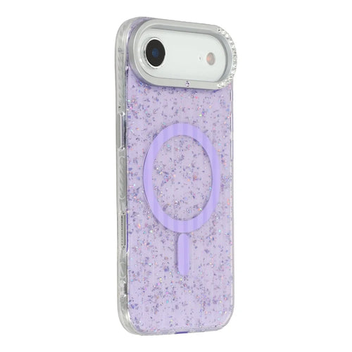 For iPhone Air Case Compatible with MagSafe IMD Glitter Glacier Texture TPU PC Phone Back Cover - Purple - 1