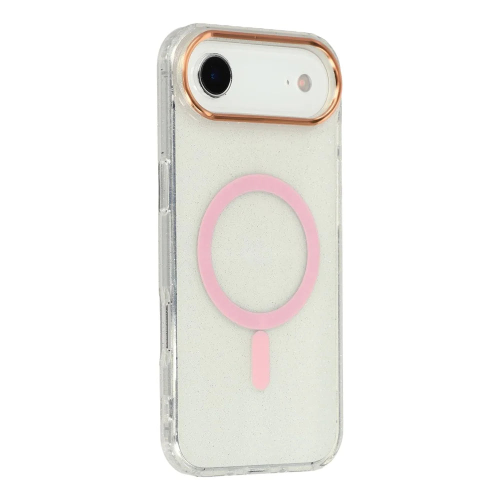 For iPhone Air Case Compatible with MagSafe PC + TPU + Acrylic Anti-Drop IMD Phone Cover - Pink - 1