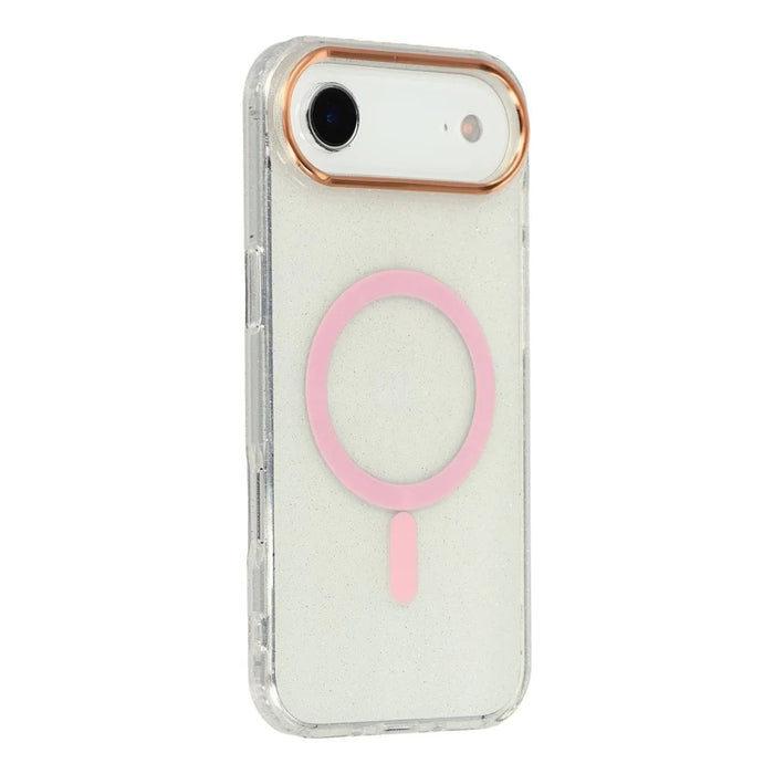 For iPhone Air Case Compatible with MagSafe PC + TPU + Acrylic Anti-Drop IMD Phone Cover - Pink - 1