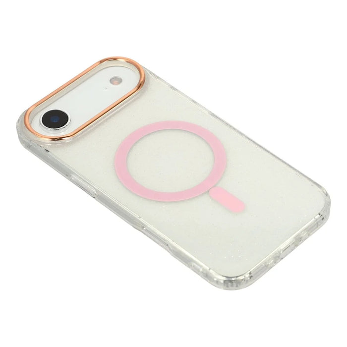 For iPhone Air Case Compatible with MagSafe PC + TPU + Acrylic Anti-Drop IMD Phone Cover - Pink - 4