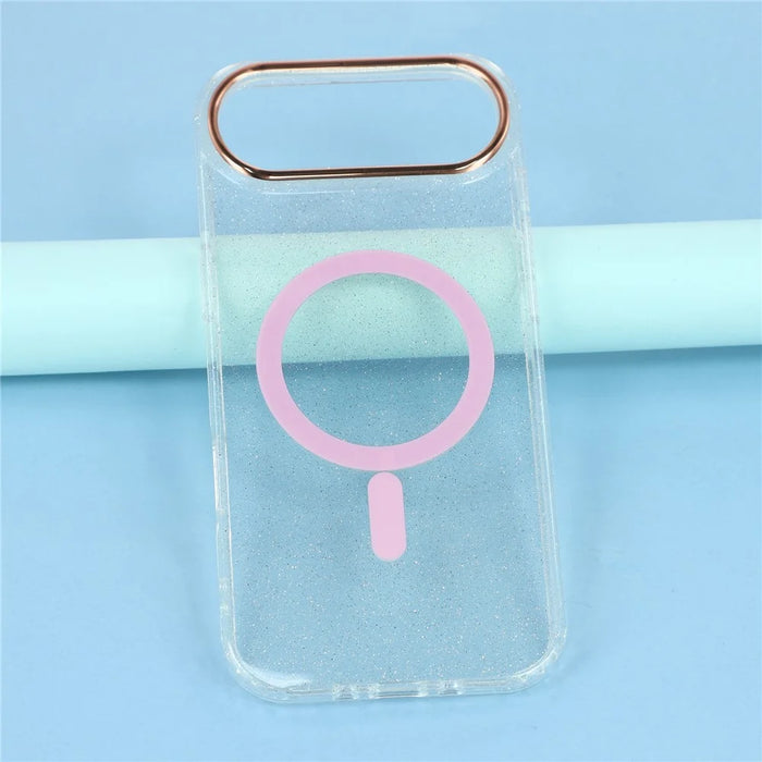 For iPhone Air Case Compatible with MagSafe PC + TPU + Acrylic Anti-Drop IMD Phone Cover - Pink - 6