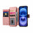 For iPhone 17 Magnetic Leather Case with Detachable RFID Blocking Zipper Wallet Cover - Pink - 2