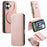 For iPhone 16 Leather Case Cross Texture Detachable Magnetic Phone Cover Wallet Stand - Pink - 1