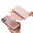 For iPhone 16 Leather Case Cross Texture Detachable Magnetic Phone Cover Wallet Stand - Pink - 7