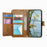 For Oukitel C62 Case Floral Leaf Pattern Multi Card Slots Zipper Leather Phone Cover with Wrist Strap - Brown - 2