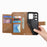 For Oukitel C62 Case Floral Leaf Pattern Multi Card Slots Zipper Leather Phone Cover with Wrist Strap - Brown - 3