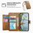 For Oukitel C62 Case Floral Leaf Pattern Multi Card Slots Zipper Leather Phone Cover with Wrist Strap - Brown - 6