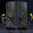 For Samsung Galaxy S25 FE Magnetic Case Shockproof TPU + PC Phone Back Cover with Kickstand - Black - 3