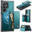JEEHOOD For Samsung Galaxy S22 Ultra 5G Case  J12 Magnetic Detachable Zipper Wallet Kickstand Leather Back Cover Magnetic Case - Blue - 1