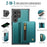 JEEHOOD For Samsung Galaxy S22 Ultra 5G Case  J12 Magnetic Detachable Zipper Wallet Kickstand Leather Back Cover Magnetic Case - Blue - 2
