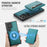 JEEHOOD For Samsung Galaxy S22 Ultra 5G Case  J12 Magnetic Detachable Zipper Wallet Kickstand Leather Back Cover Magnetic Case - Blue - 3