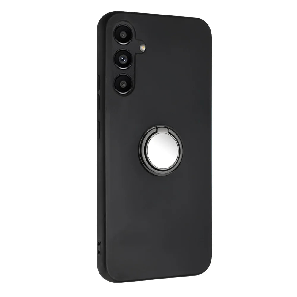 For Samsung Galaxy A27 5G Case Ring Kickstand Soft TPU Matte Phone Cover - Black - 2