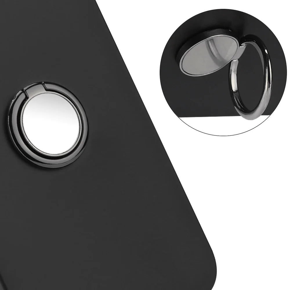 For Samsung Galaxy A27 5G Case Ring Kickstand Soft TPU Matte Phone Cover - Black - 5