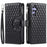 For Samsung Galaxy S26+ Case Zipper Pocket Glitter Leather Phone Cover with Wrist Strap - Black - 1