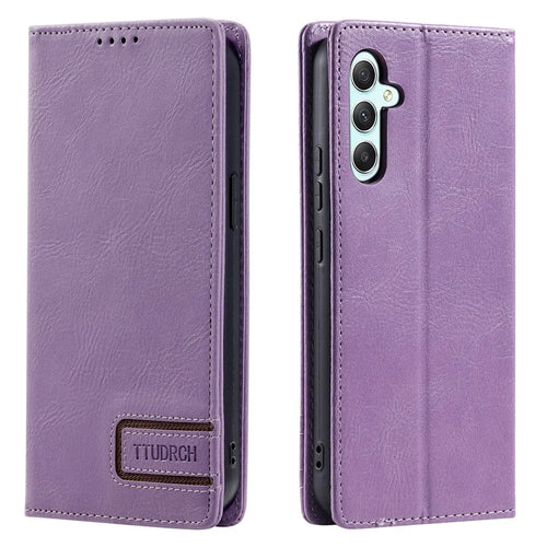 TTUDRCH Style 007 For Samsung Galaxy S26+ Leather Case RFID Blocking Wallet Stand Phone Cover - Purple - 1