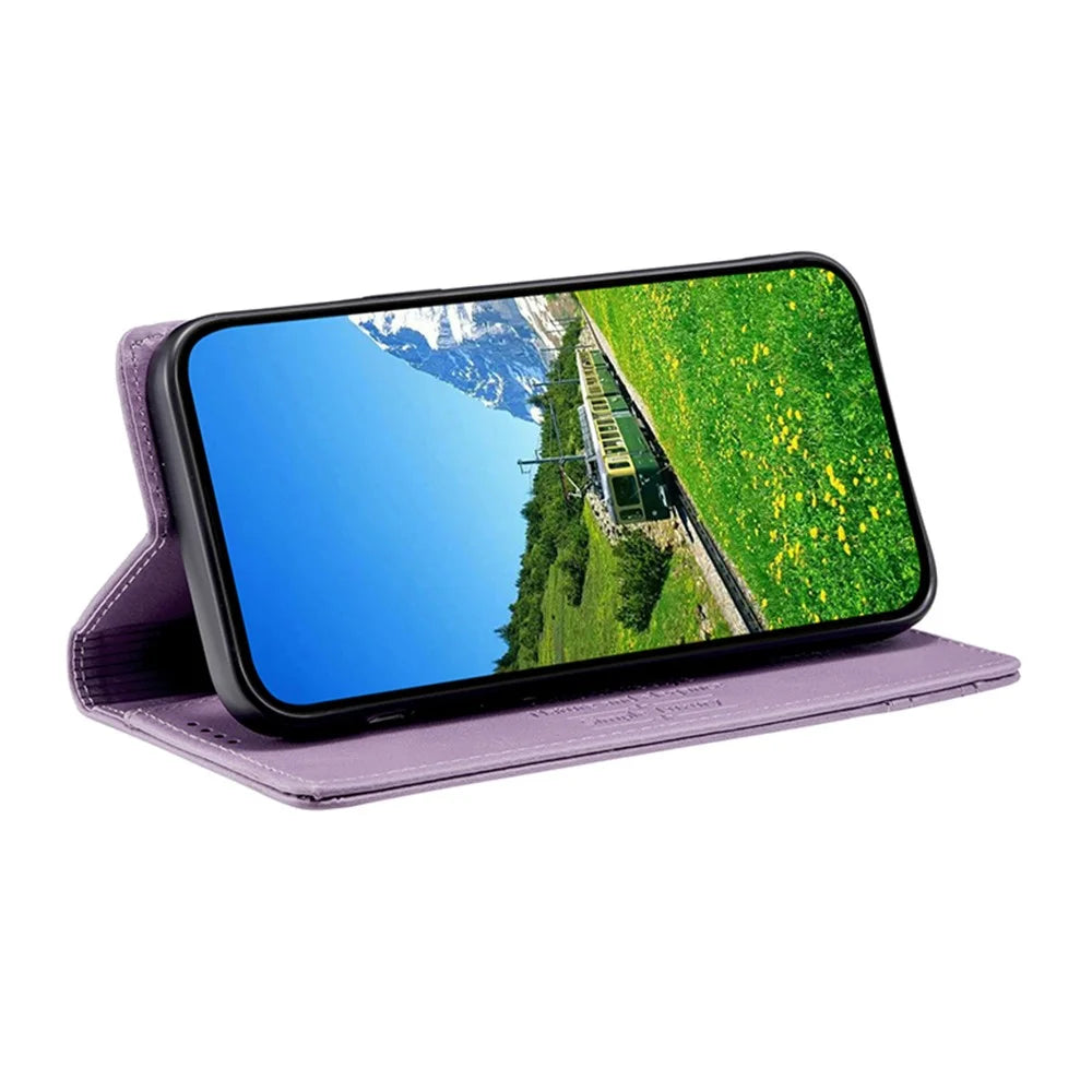 TTUDRCH Style 007 For Samsung Galaxy S26+ Leather Case RFID Blocking Wallet Stand Phone Cover - Purple - 2