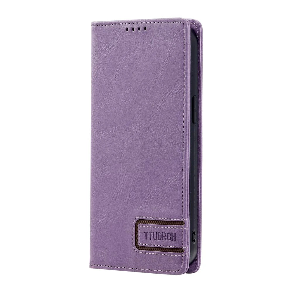 TTUDRCH Style 007 For Samsung Galaxy S26+ Leather Case RFID Blocking Wallet Stand Phone Cover - Purple - 6