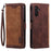 For Samsung Galaxy S26+ Case RFID Blocking Wallet Stand Leather Phone Cover with Wrist Strap - Brown - 1